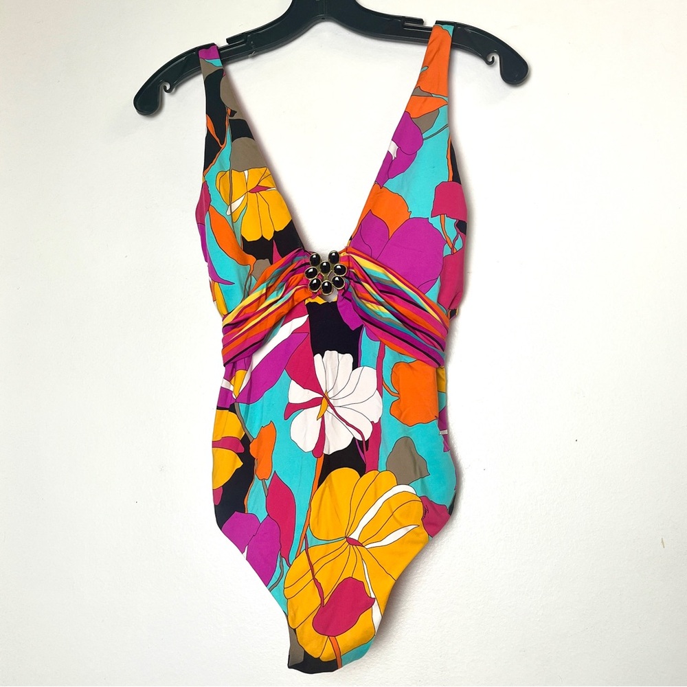 Trina Turk Gemini Plunge One Piece Swimsuit